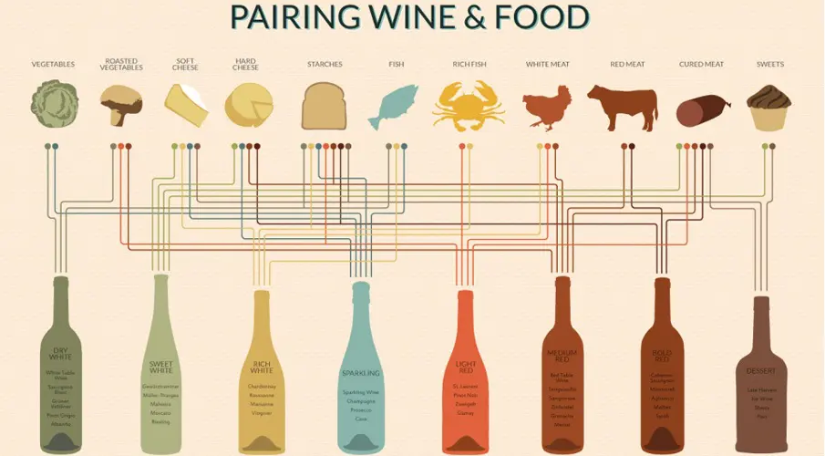 Infographie : accord mets Vins Wine Pairing