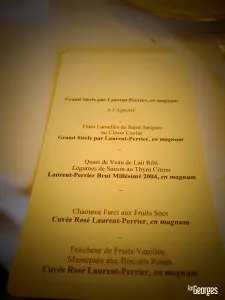 Laurent-Perrier Champagne - Chateau de Louvois Menu - ForGeorges