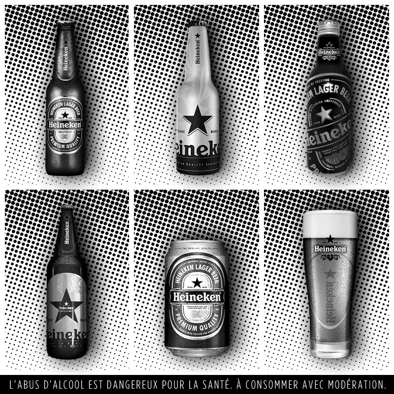 différentes bouteilles bière Heineken