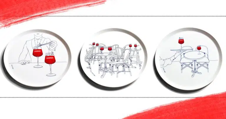 Campari remet le plateau de service au goût du jour Campari plateau